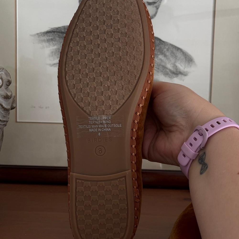 Birdies Velvet Slip-On Flats in Rust - Picture 6 of 7